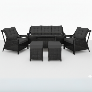 Siyah Rattan Bahçe Takımı - M Model