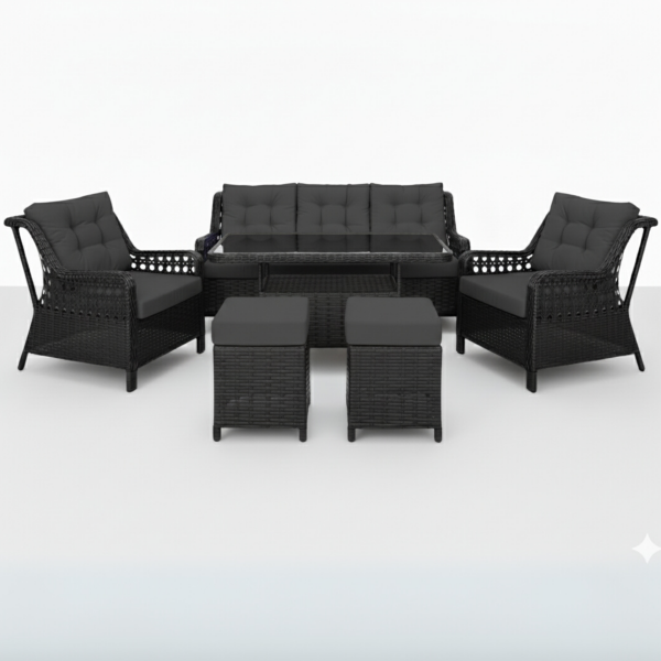 Siyah Rattan Bahçe Takımı - M Model