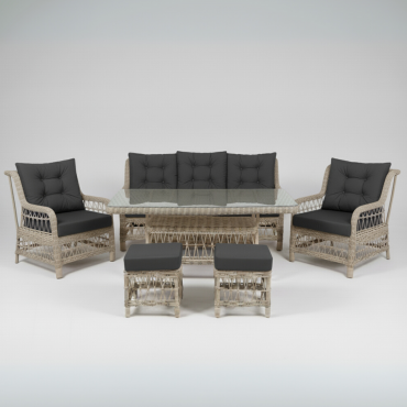 Krem Rattan Bahçe Takımı - Modern Model