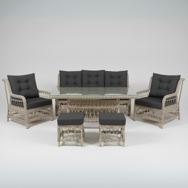 Krem Rattan Bahçe Takımı - Modern Model